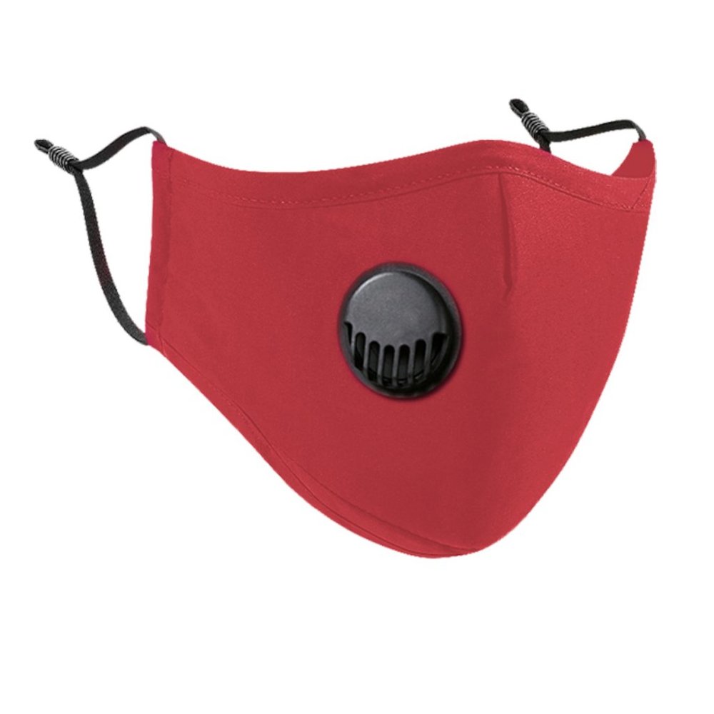 Reusable Scarlet Red Cotton Face Mask w/ Vent